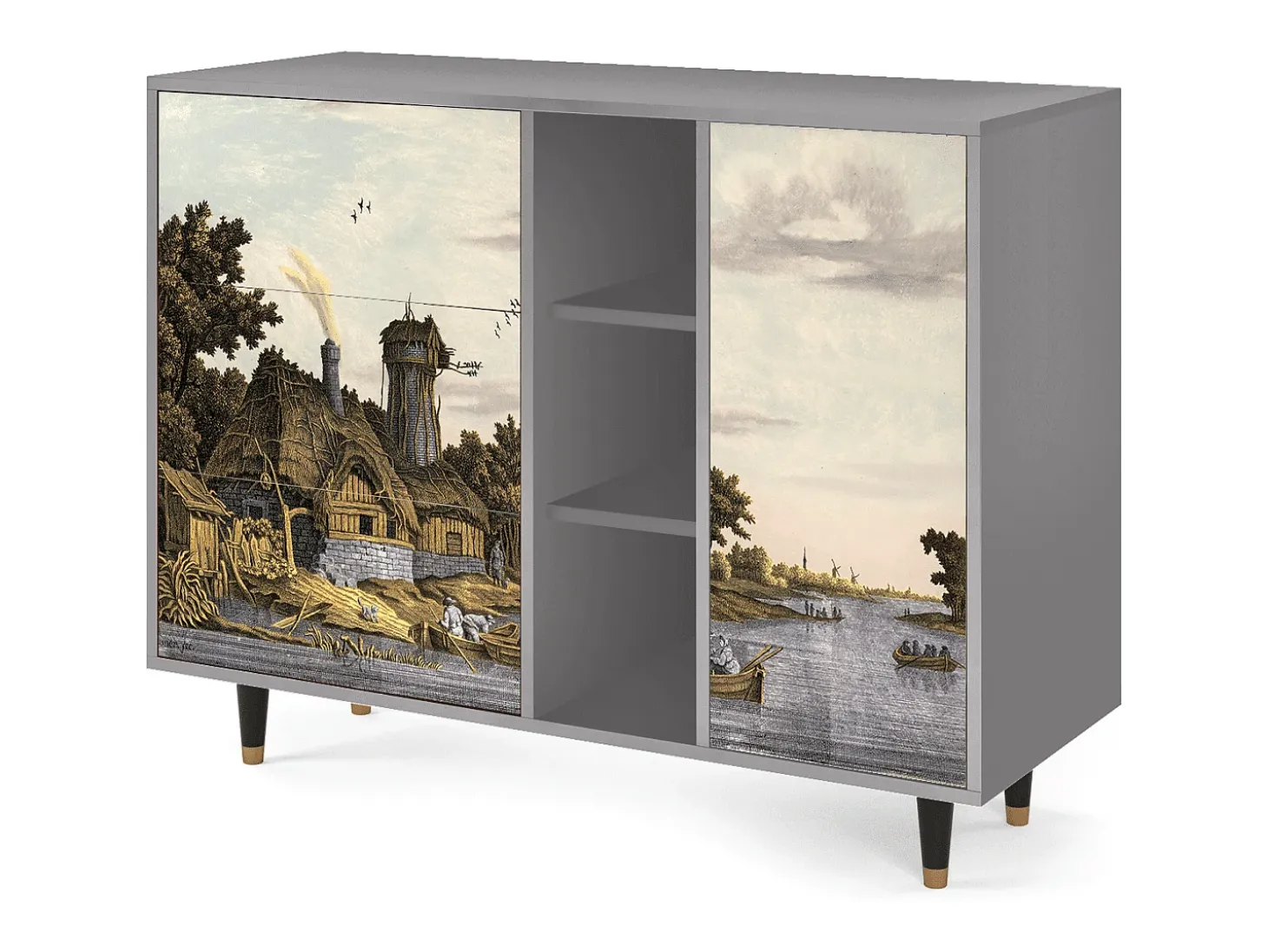 Aparador - 125x98x48 cm - BS2 - Mill along a River, Gris