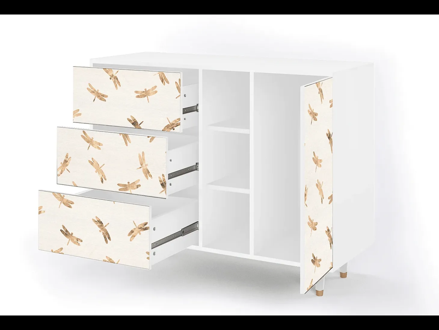 Aparador - 125x98x48 cm - BS2 - Nude Dragonflies, Blanco