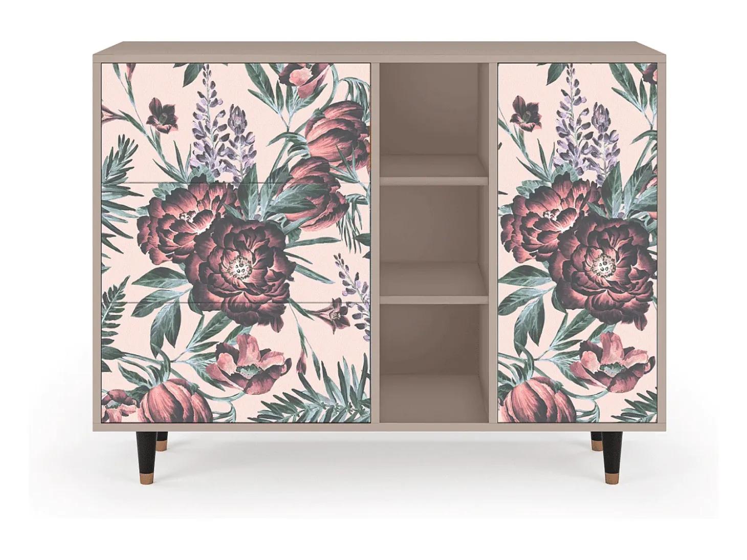 Aparador - 125x98x48 cm - BS2 - Peach Peonies, Latte