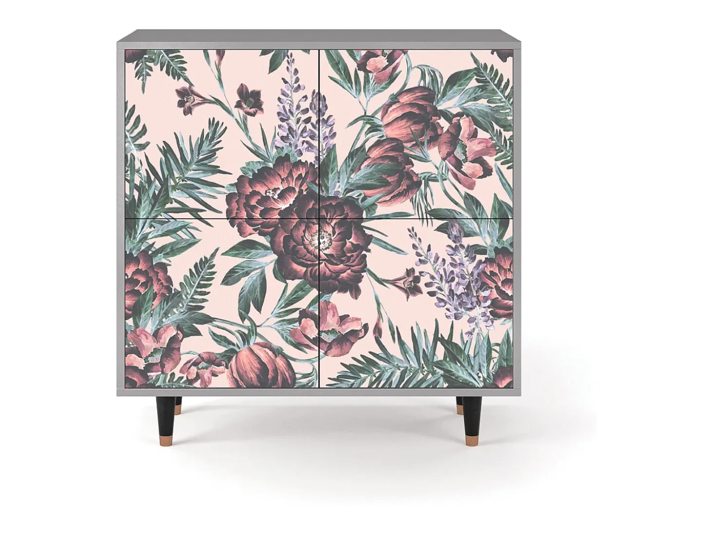 Aparador - 94x96x48 cm - BS3 - Peach Peonies, Gris
