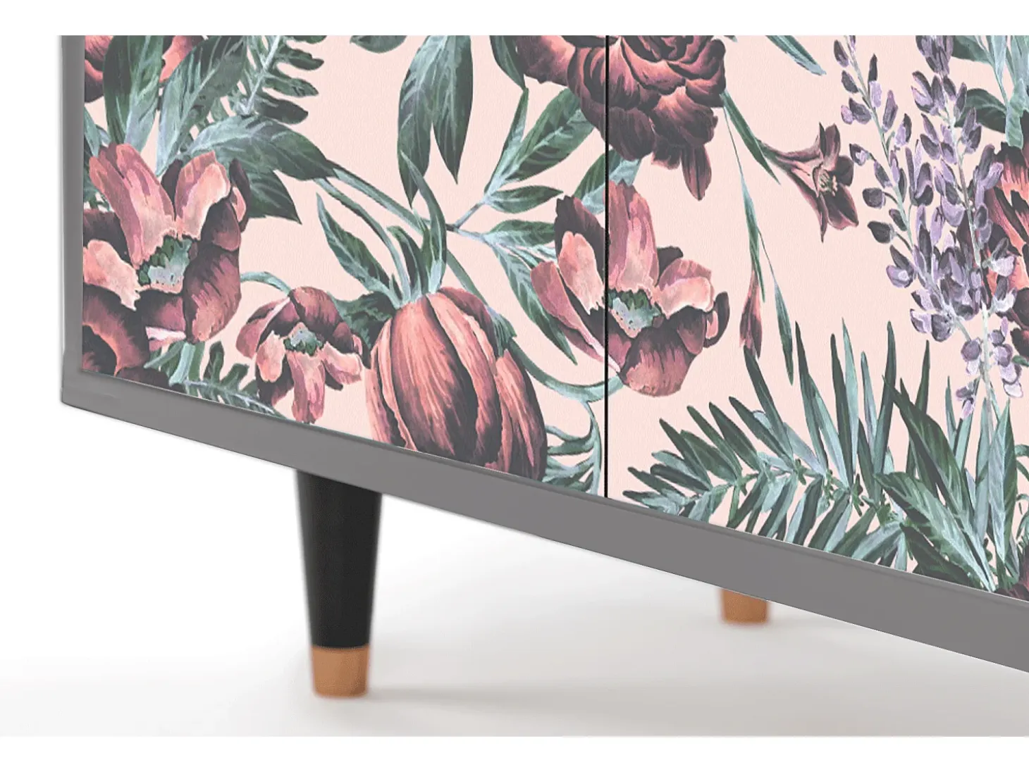 Aparador - 94x96x48 cm - BS3 - Peach Peonies, Gris