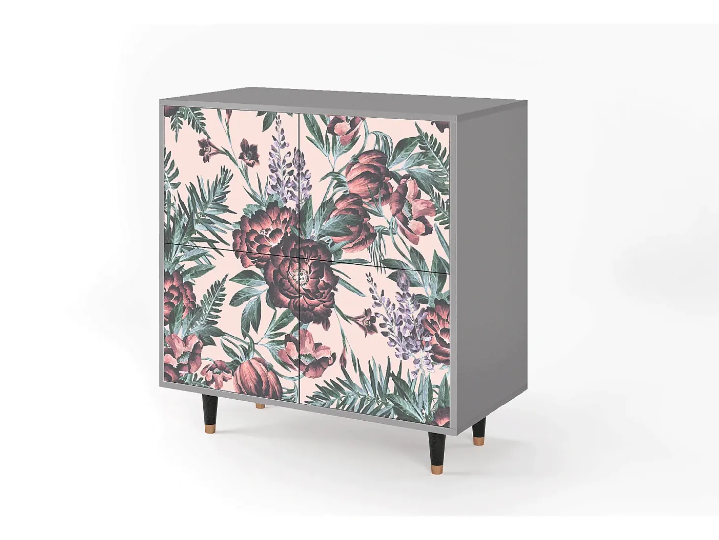 Aparador - 94x96x48 cm - BS3 - Peach Peonies, Gris