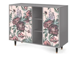 Aparador - 125x98x48 cm - BS2 - Peach Peonies, Gris
