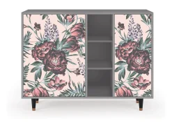Aparador - 125x98x48 cm - BS2 - Peach Peonies, Gris