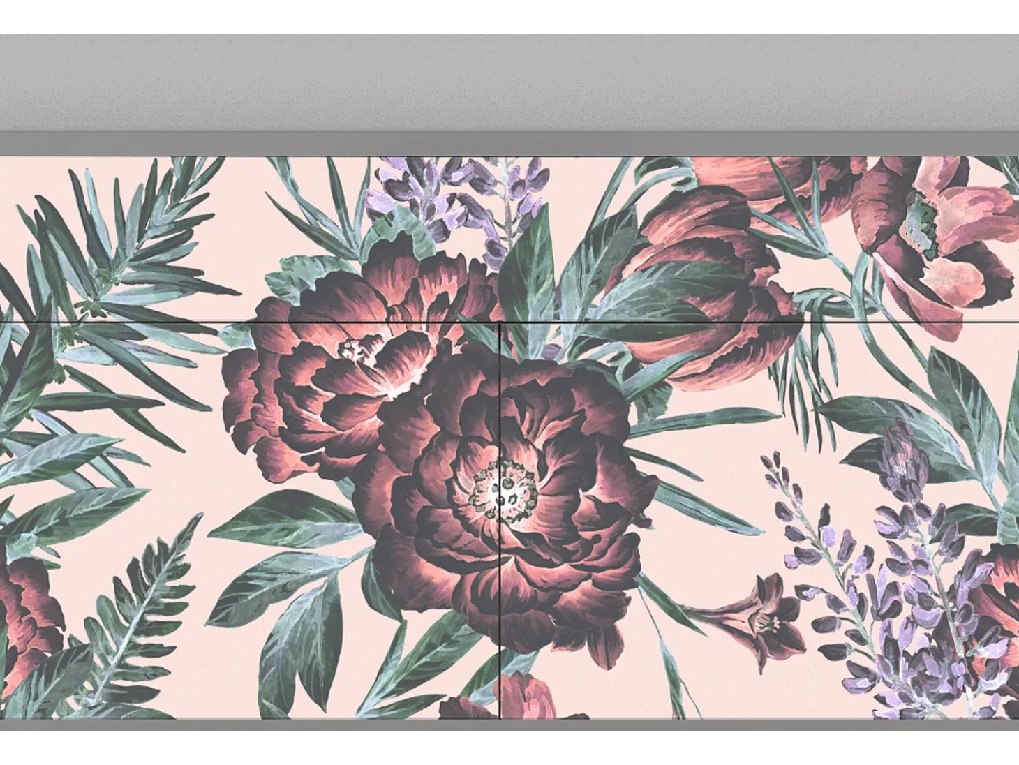 Aparador - 115x85x48 cm - BS4 - Peach Peonies, Gris