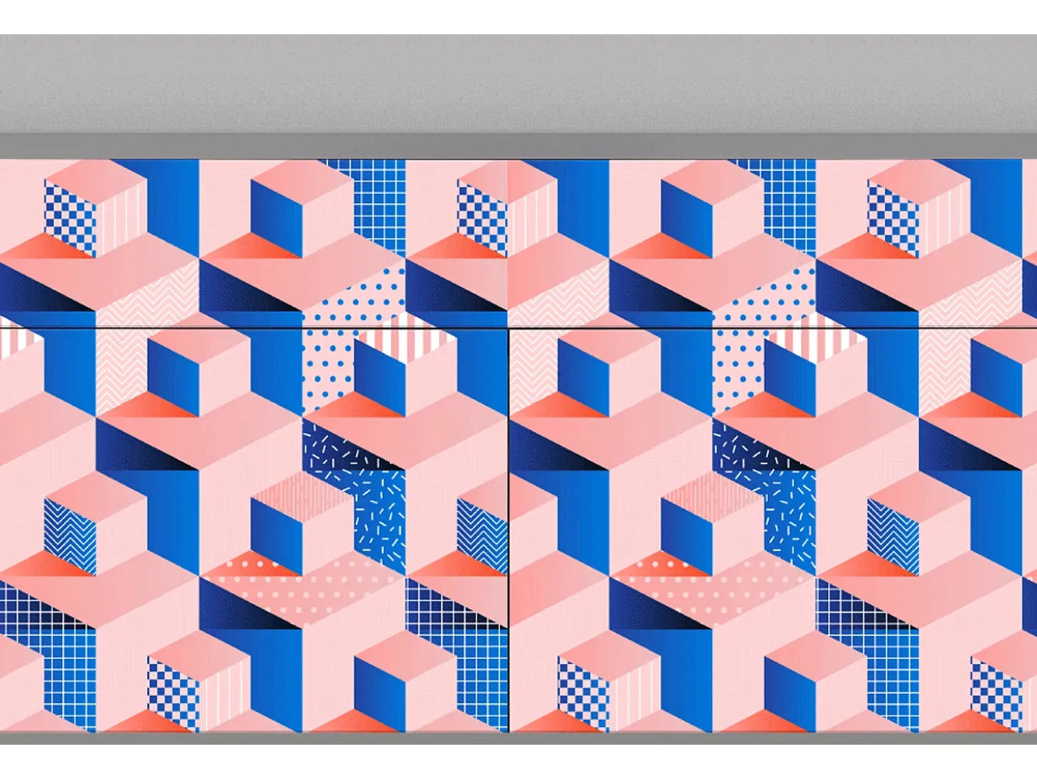 Aparador - 115x85x48 cm - BS4 - Pinky Squares, Gris