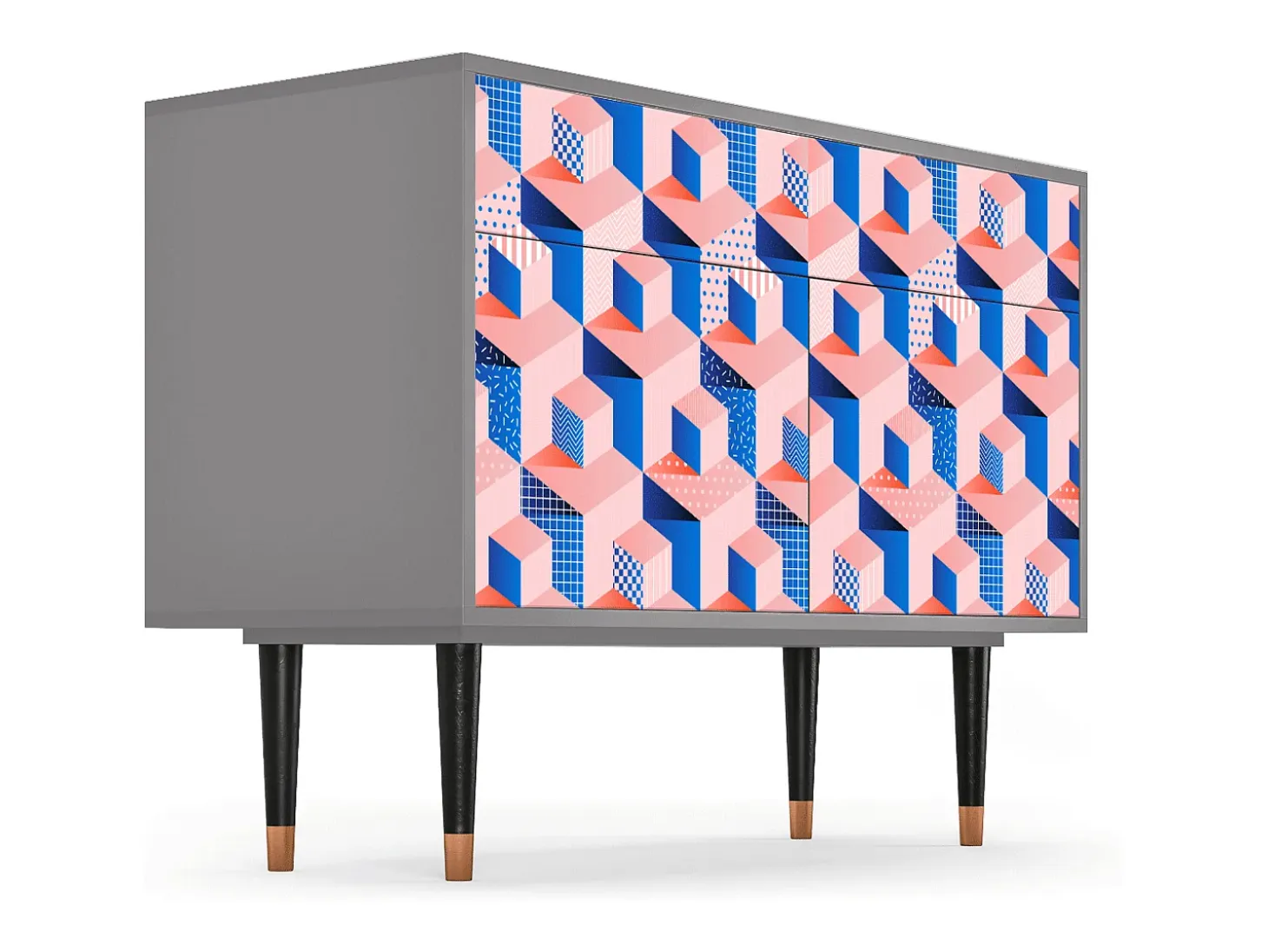 Aparador - 115x85x48 cm - BS4 - Pinky Squares, Gris