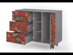Aparador - 125x98x48 cm - BS2 - Poppy Garden, Gris