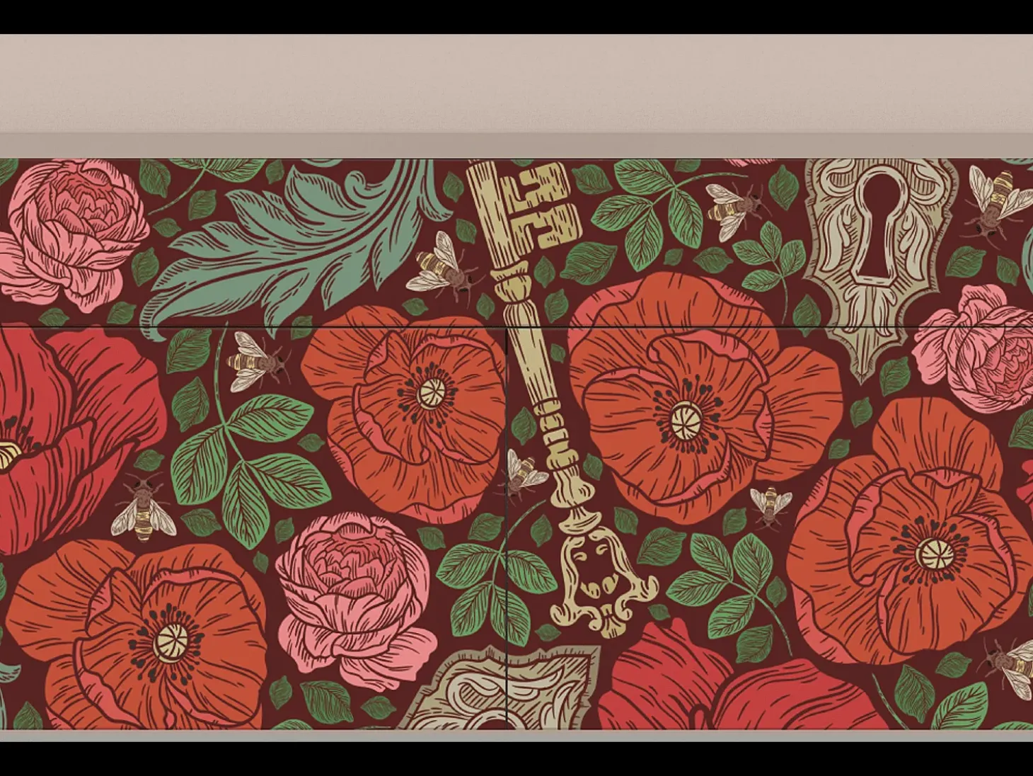 Aparador - 115x85x48 cm - BS4 - Poppy Garden, Latte