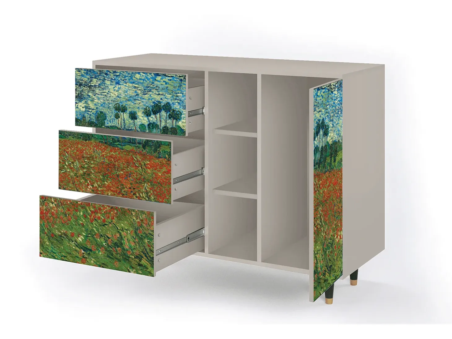 Aparador - 125x98x48 cm - BS2 - Poppy field by van Gogh, Arena