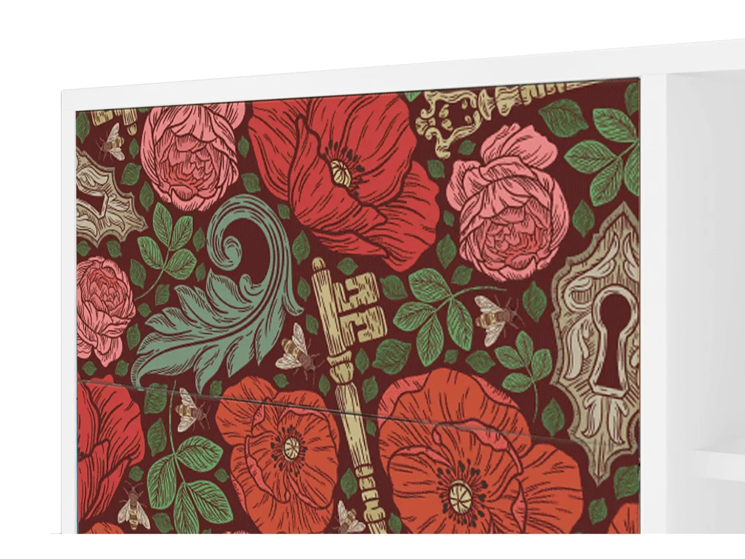 Aparador - 125x98x48 cm - BS2 - Poppy Garden, Blanco