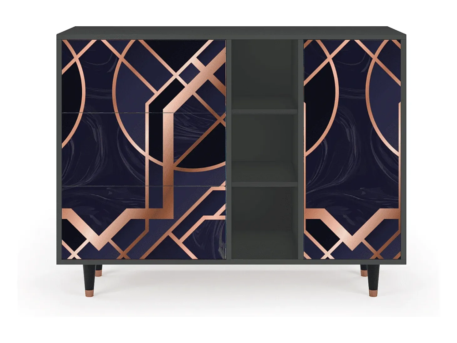 Aparador - 125x98x48 cm - BS2 - Purple Temple, Antracita