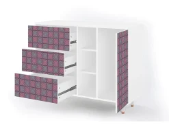 Aparador - 125x98x48 cm - BS2 - Riviera Mosaic, Blanco