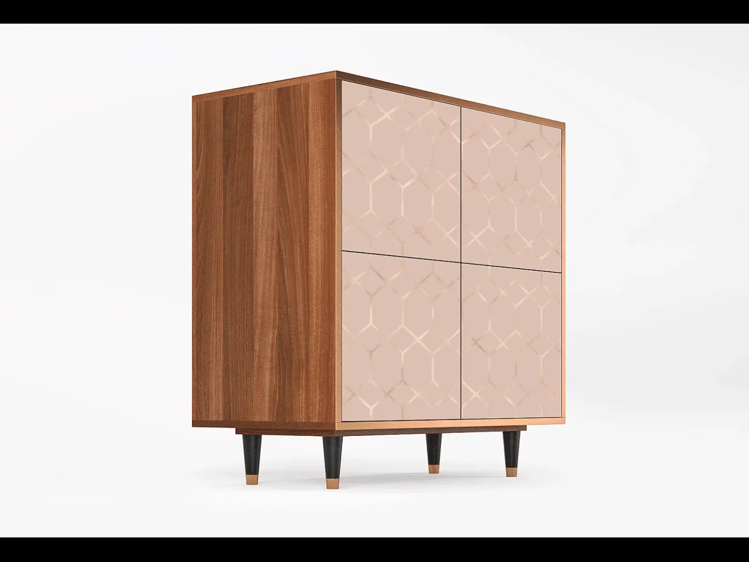 Aparador - 94x96x48 cm - BS3 - Rose Honeycomb, Nogal