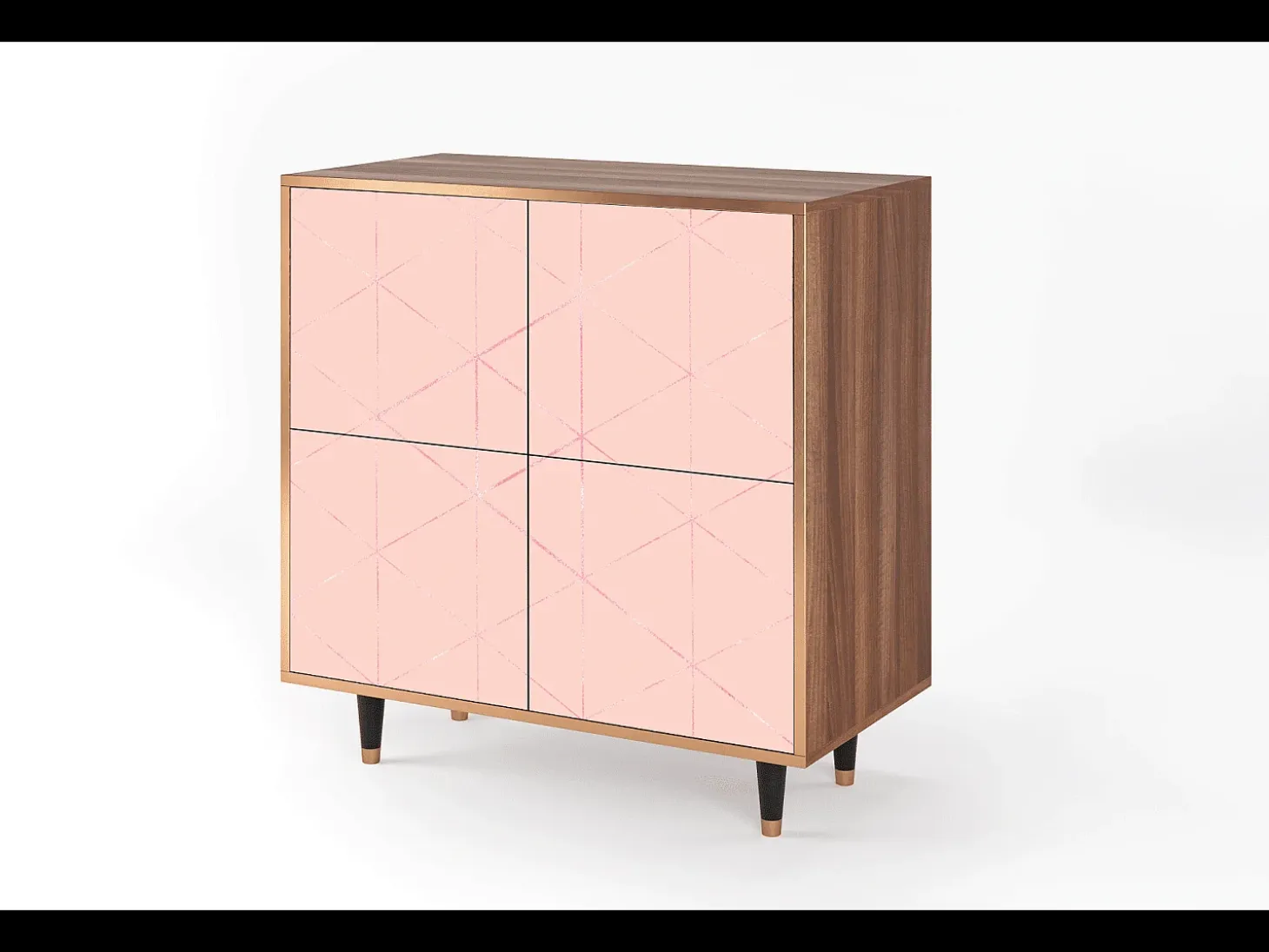 Aparador - 94x96x48 cm - BS3 - Rose Quartz, Nogal