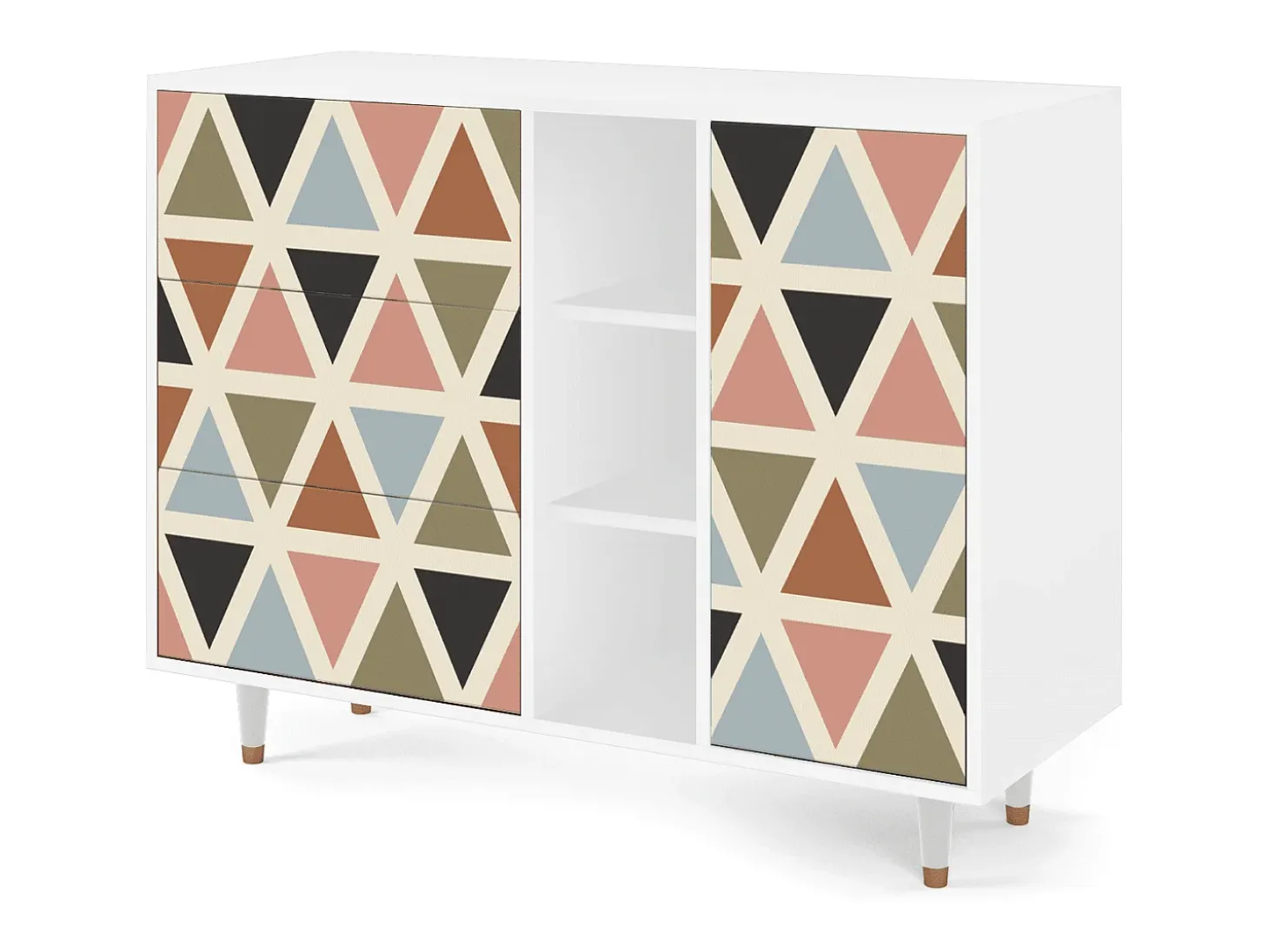 Aparador - 125x98x48 cm - BS2 - Royal Triangles, Blanco