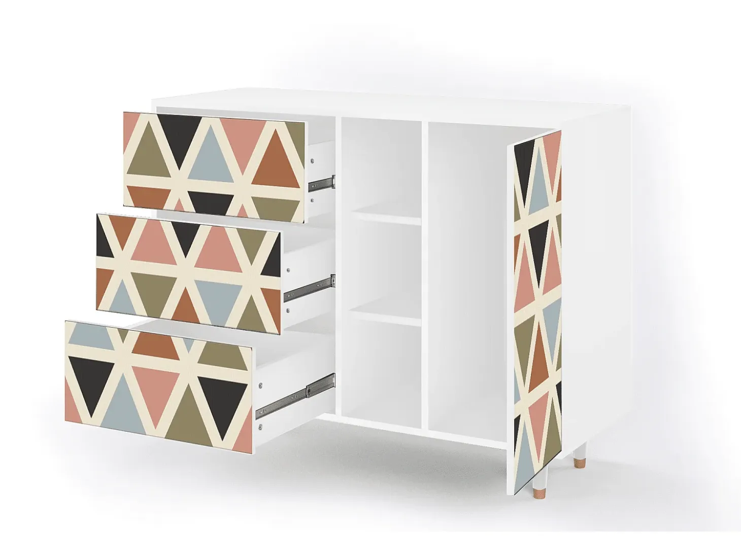 Aparador - 125x98x48 cm - BS2 - Royal Triangles, Blanco