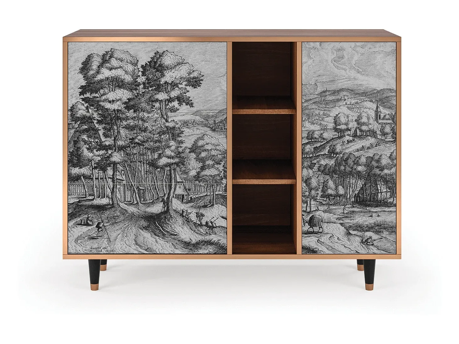 Aparador - 125x98x48 cm - BS2 - Rusticorum, Nogal