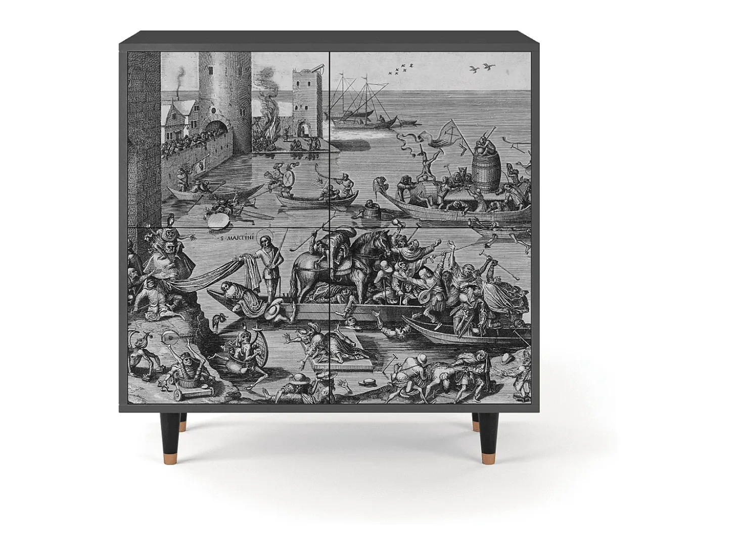 Aparador - 94x96x48 cm - BS3 - Saint Martin, Antracita