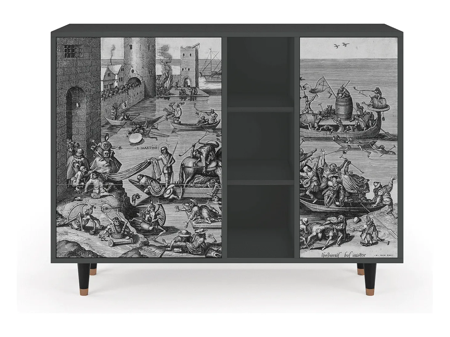 Aparador - 125x98x48 cm - BS2 - Saint Martin, Antracita