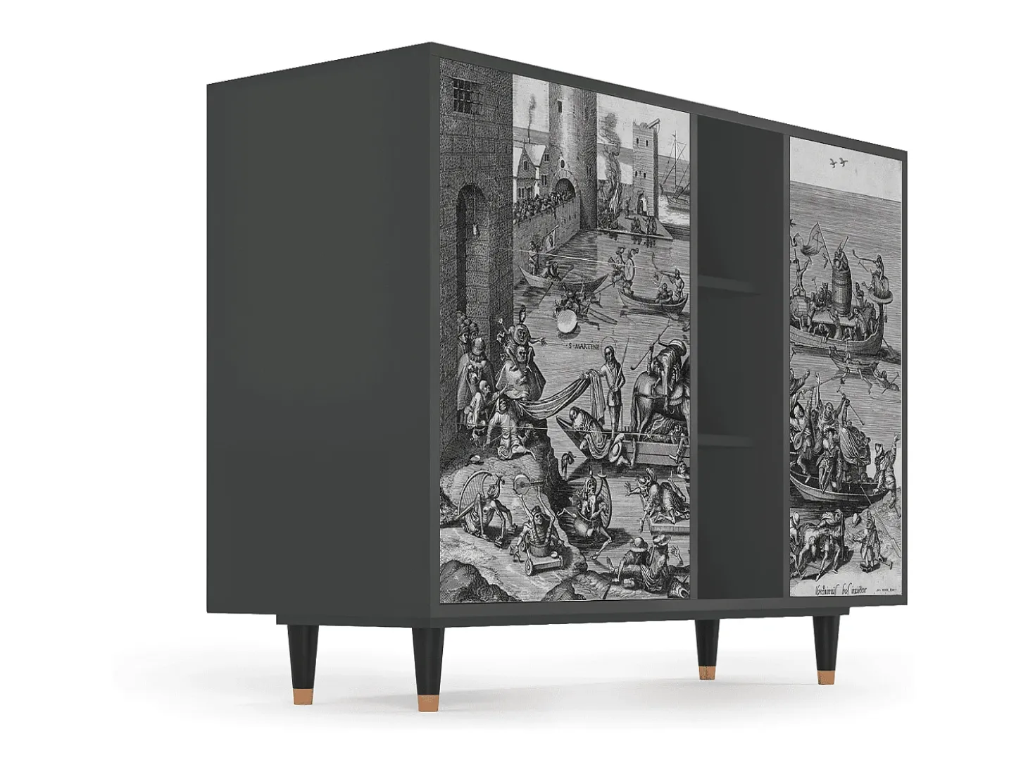 Aparador - 125x98x48 cm - BS2 - Saint Martin, Antracita