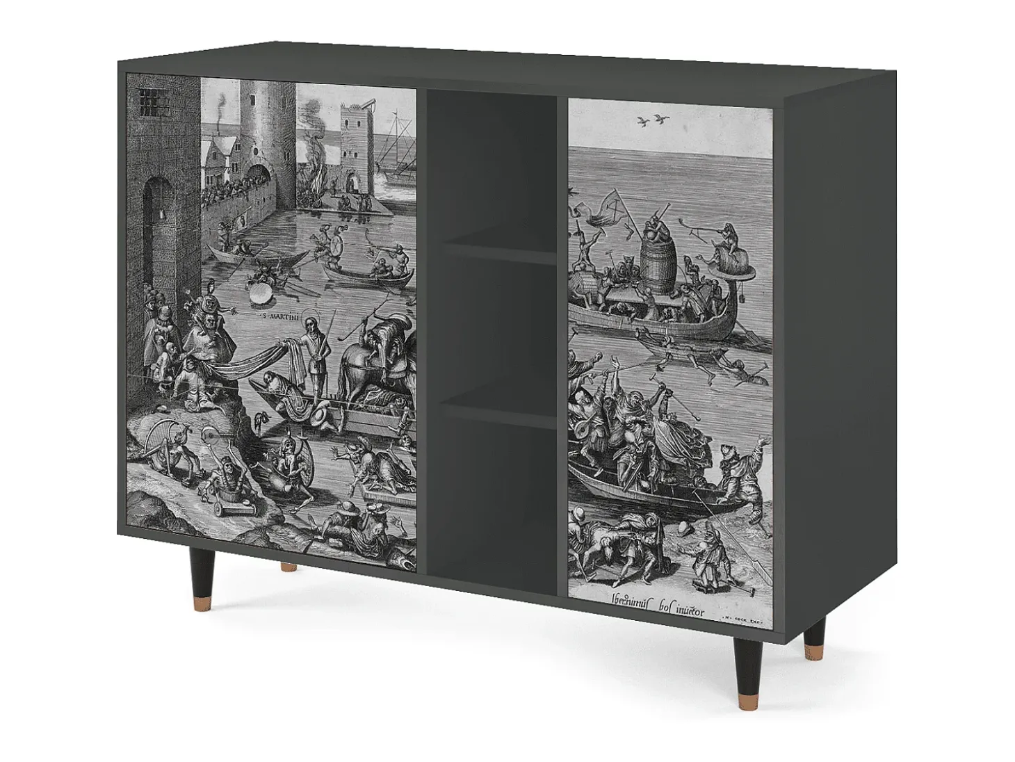 Aparador - 125x98x48 cm - BS2 - Saint Martin, Antracita
