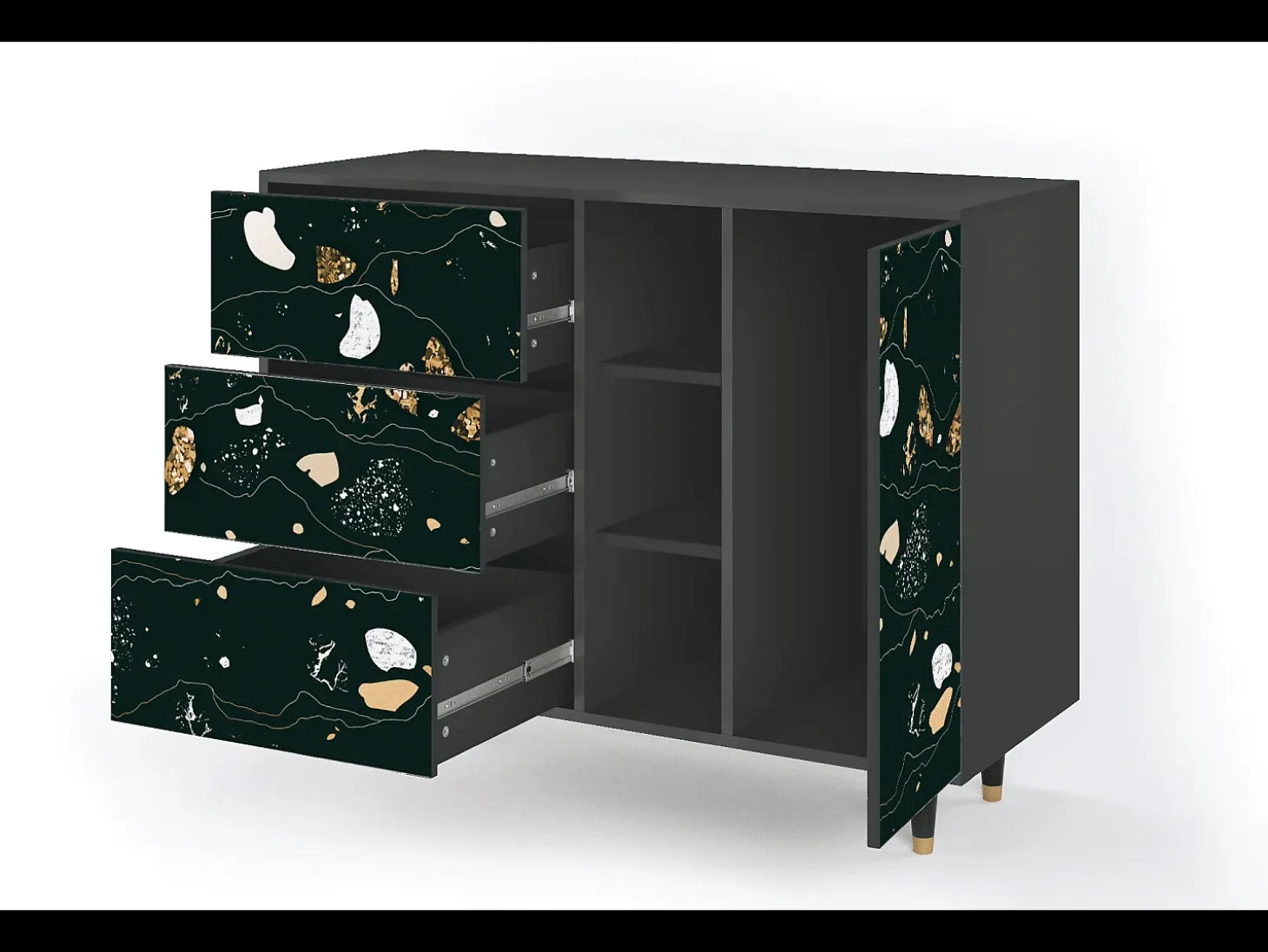 Aparador - 125x98x48 cm - BS2 - Space Rocks, Antracita