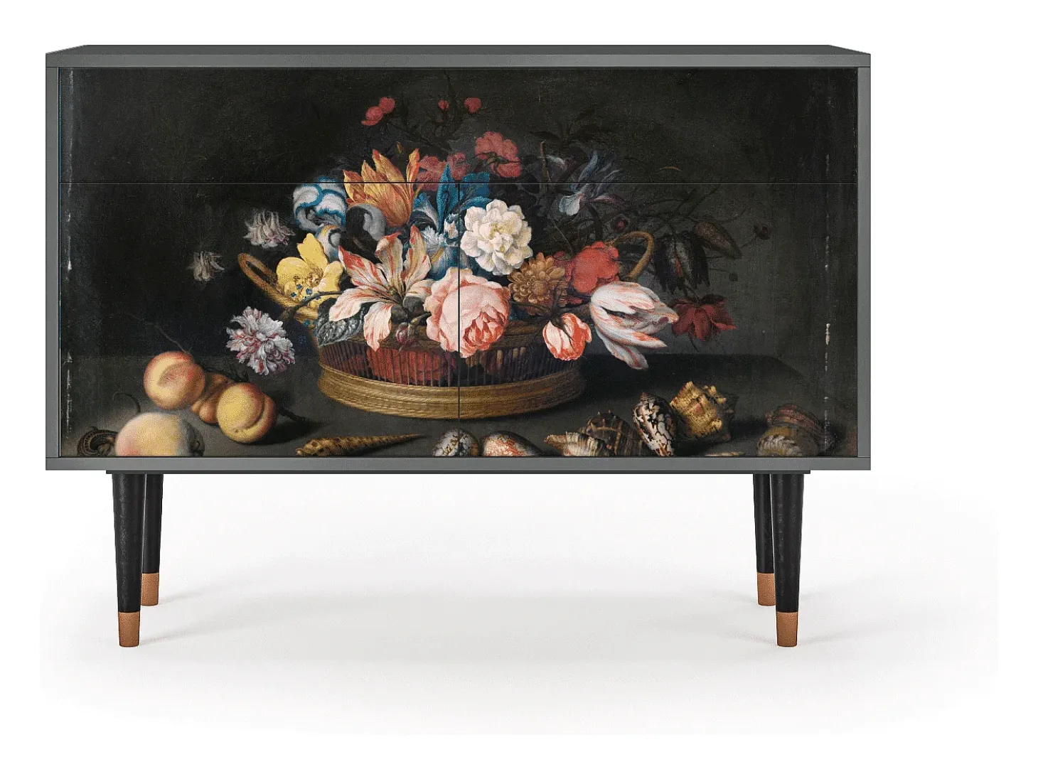 Aparador - 115x85x48 cm - BS4 - Still Life with Flowers, Antracita