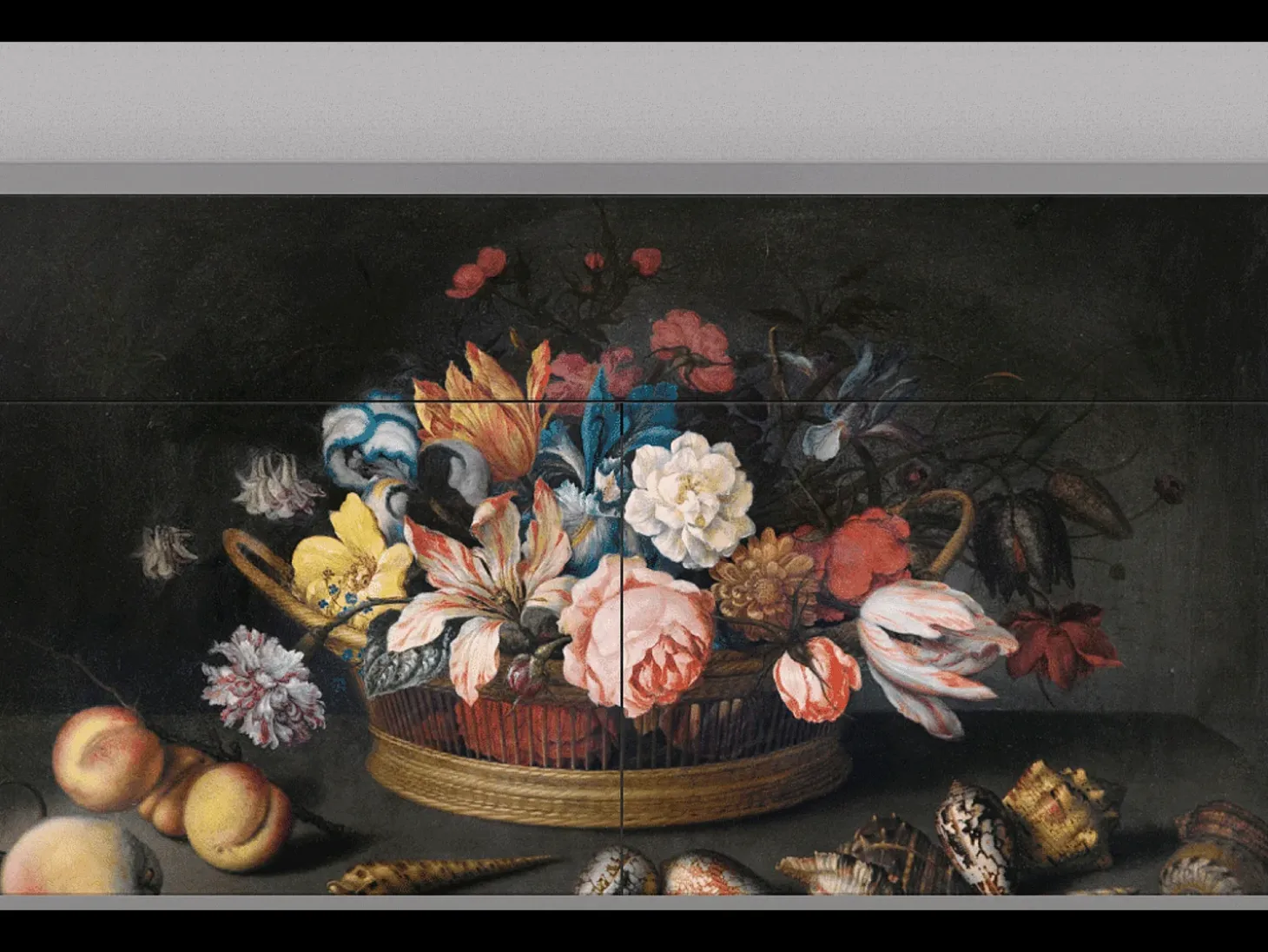 Aparador - 115x85x48 cm - BS4 - Still Life with Flowers, Gris