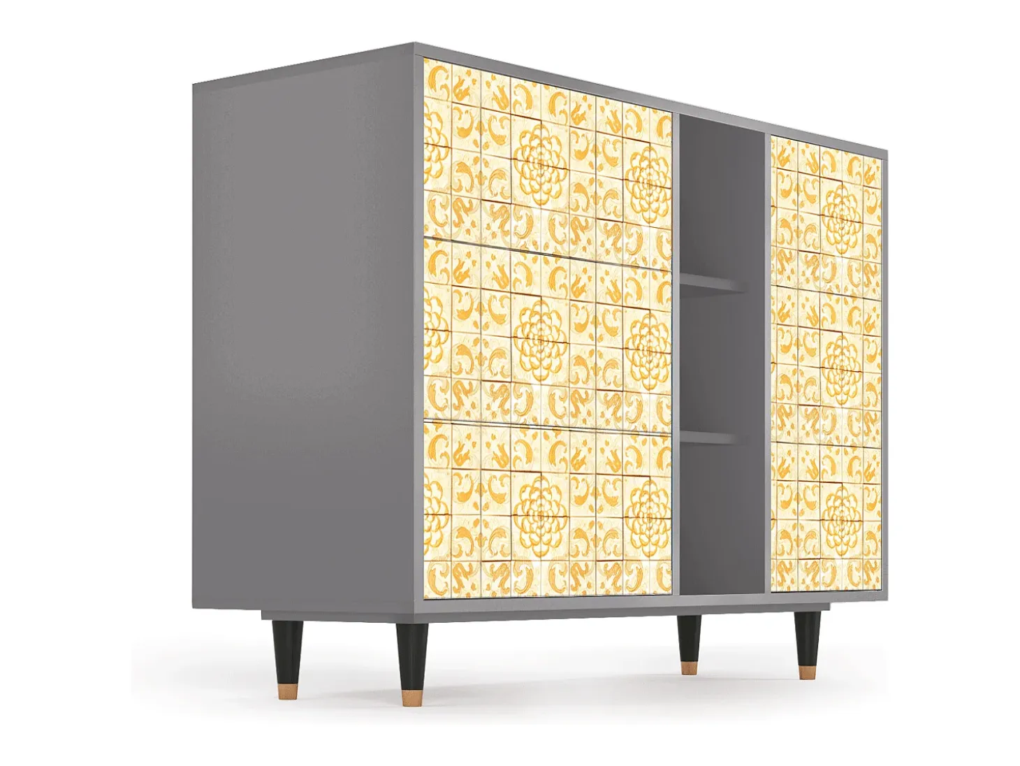 Aparador - 125x98x48 cm - BS2 - Sunshiny Tile, Gris