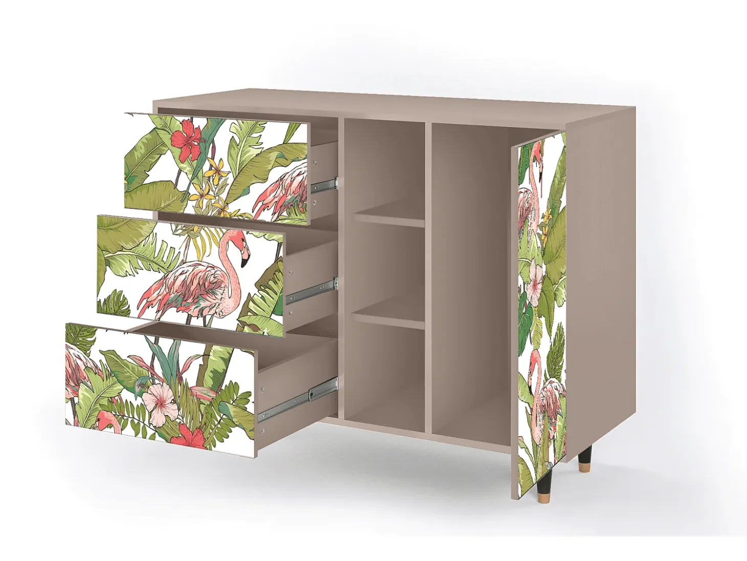 Aparador - 125x98x48 cm - BS2 - Sweet Flamingo, Latte