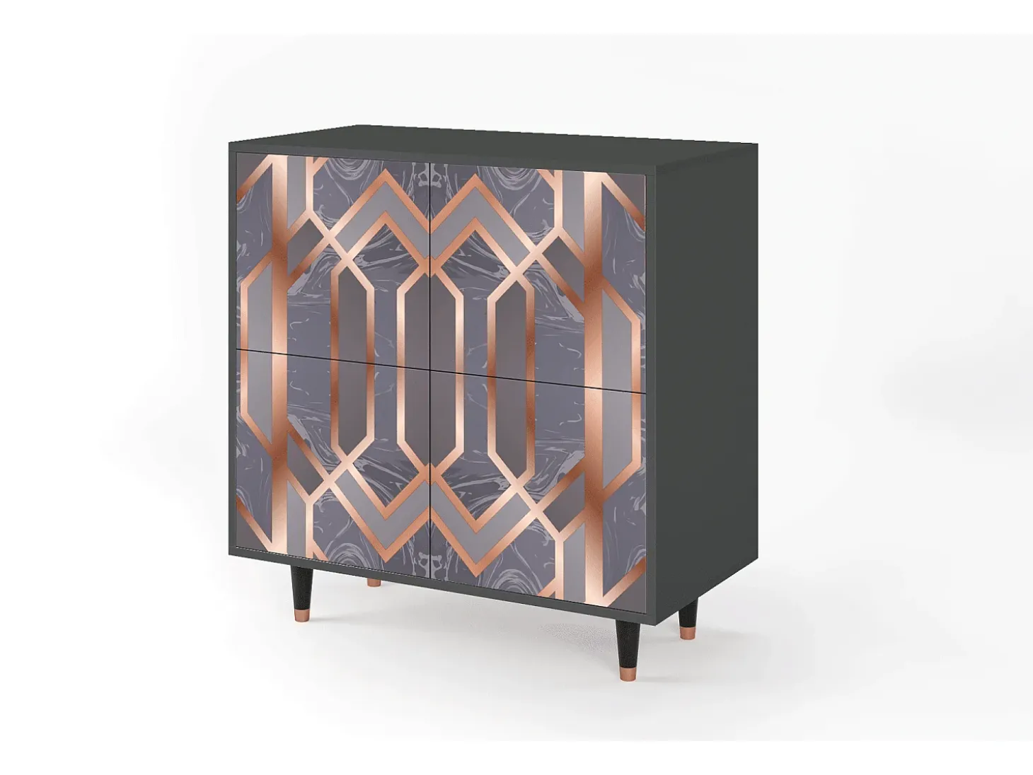 Aparador - 94x96x48 cm - BS3 - Taupe Anatomy, Antracita