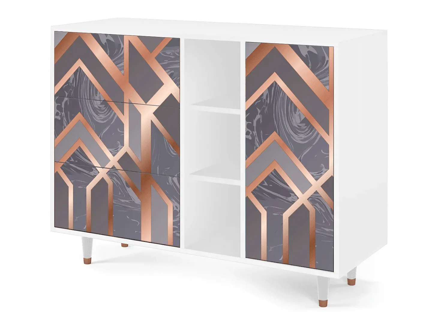 Aparador - 125x98x48 cm - BS2 - Taupe Anatomy, Blanco