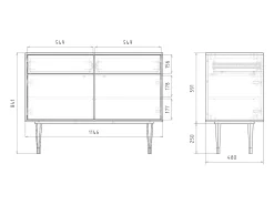 Aparador - 115x85x48 cm - BS4 - The Oil Trees, Gris