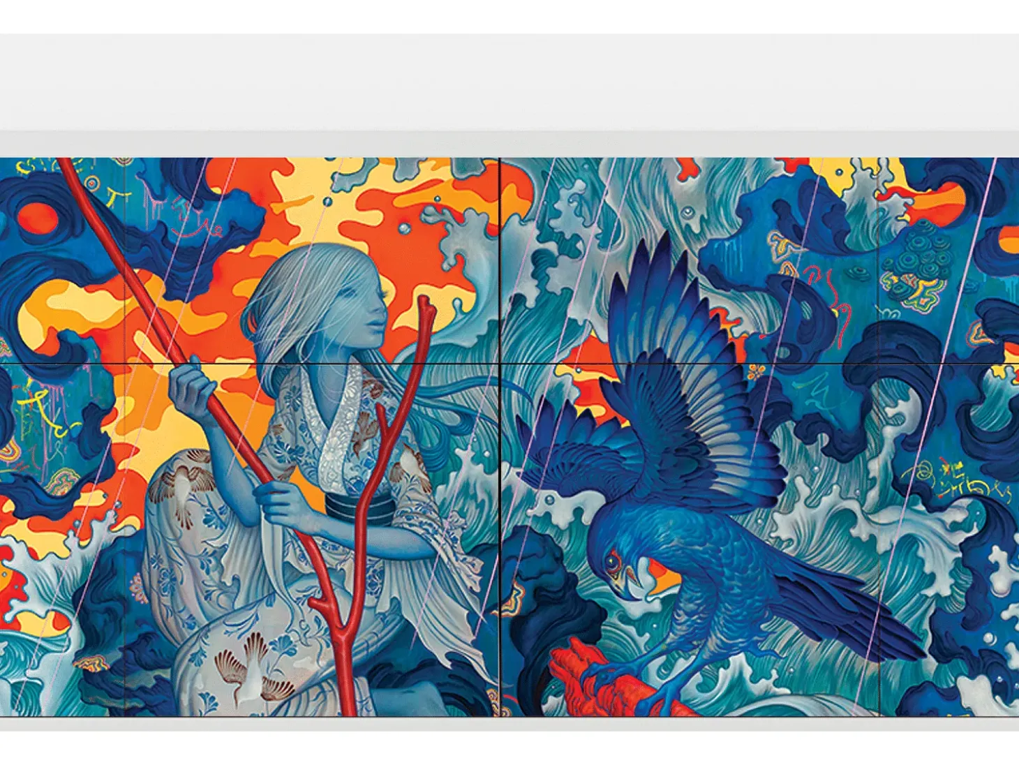 Aparador - 115x85x48 cm - BS4 - The Girl - James Jean, Blanco