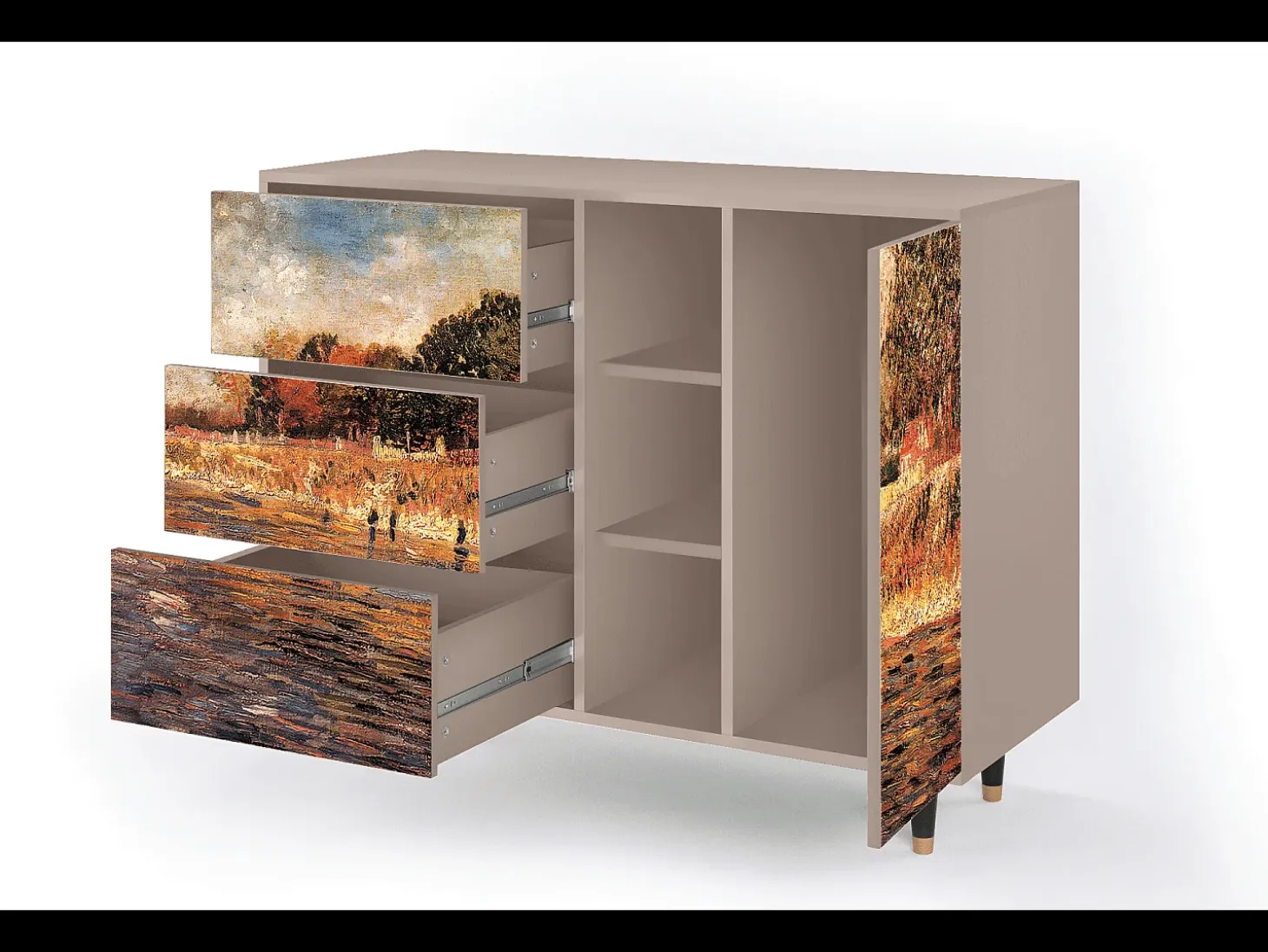 Aparador - 125x98x48 cm - BS2 - The Banks, Latte