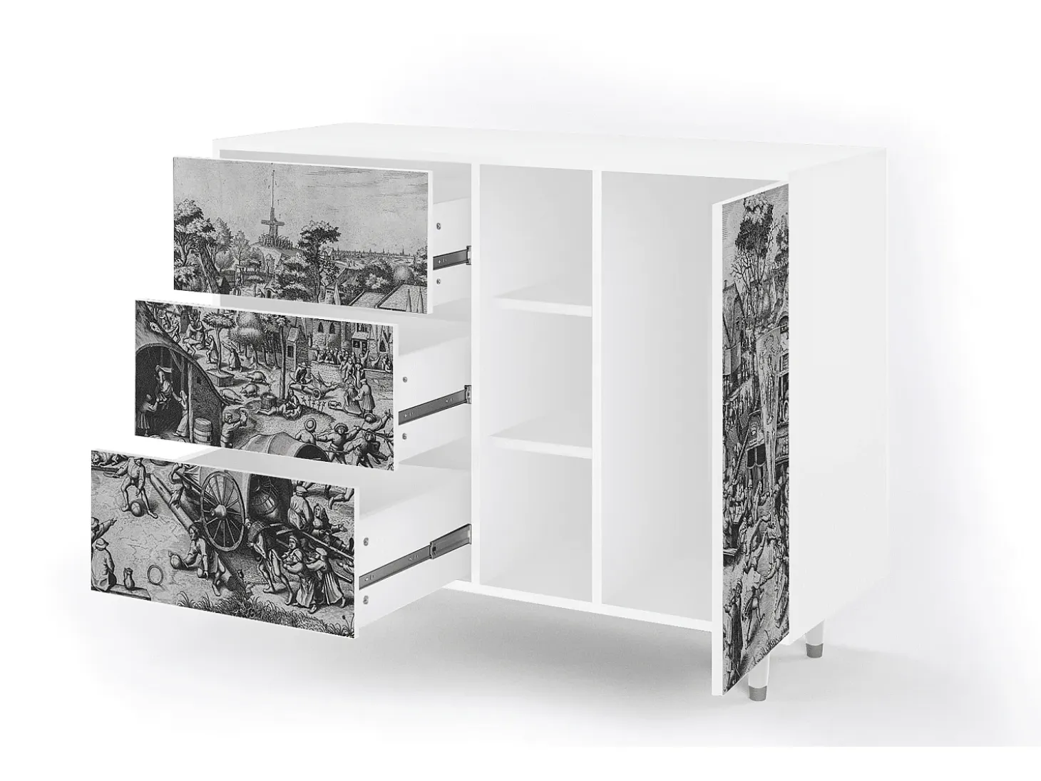 Aparador - 125x98x48 cm - BS2 - The Festival of Saint, Blanco