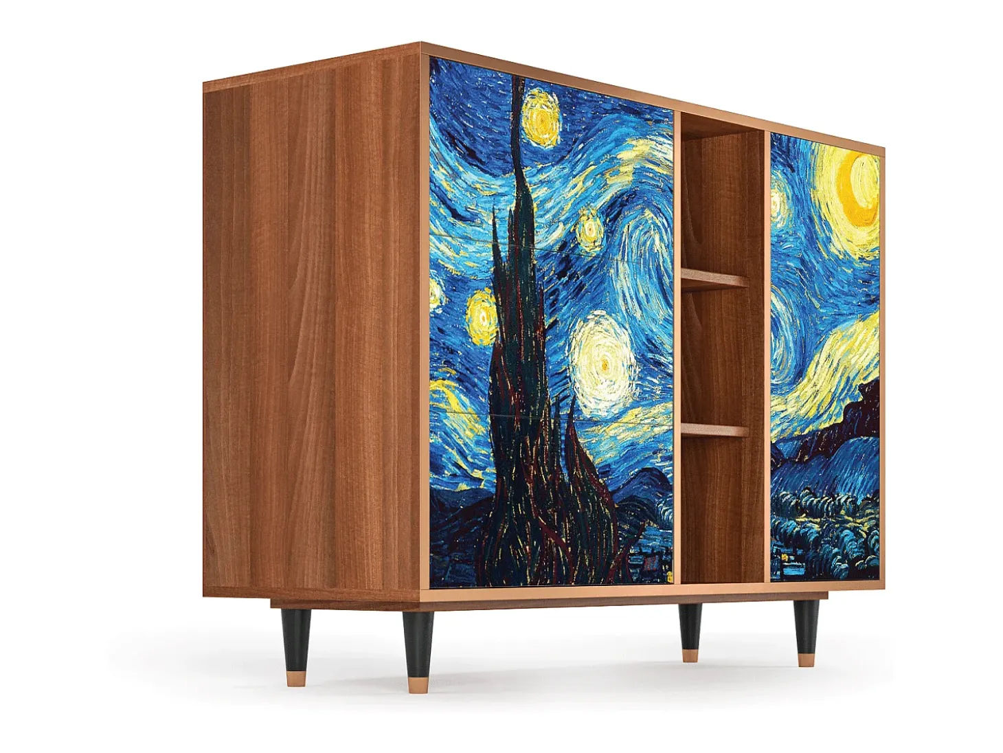 Aparador - 125x98x48 cm - BS2 - The Starry Night , Nogal