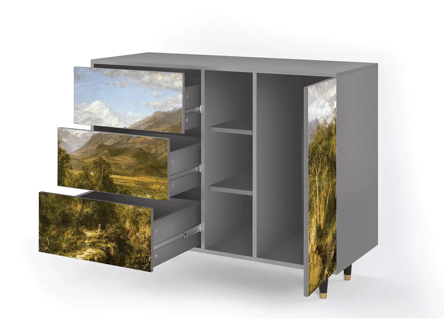 Aparador - 125x98x48 cm - BS2 - The Heart of the Andes , Gris