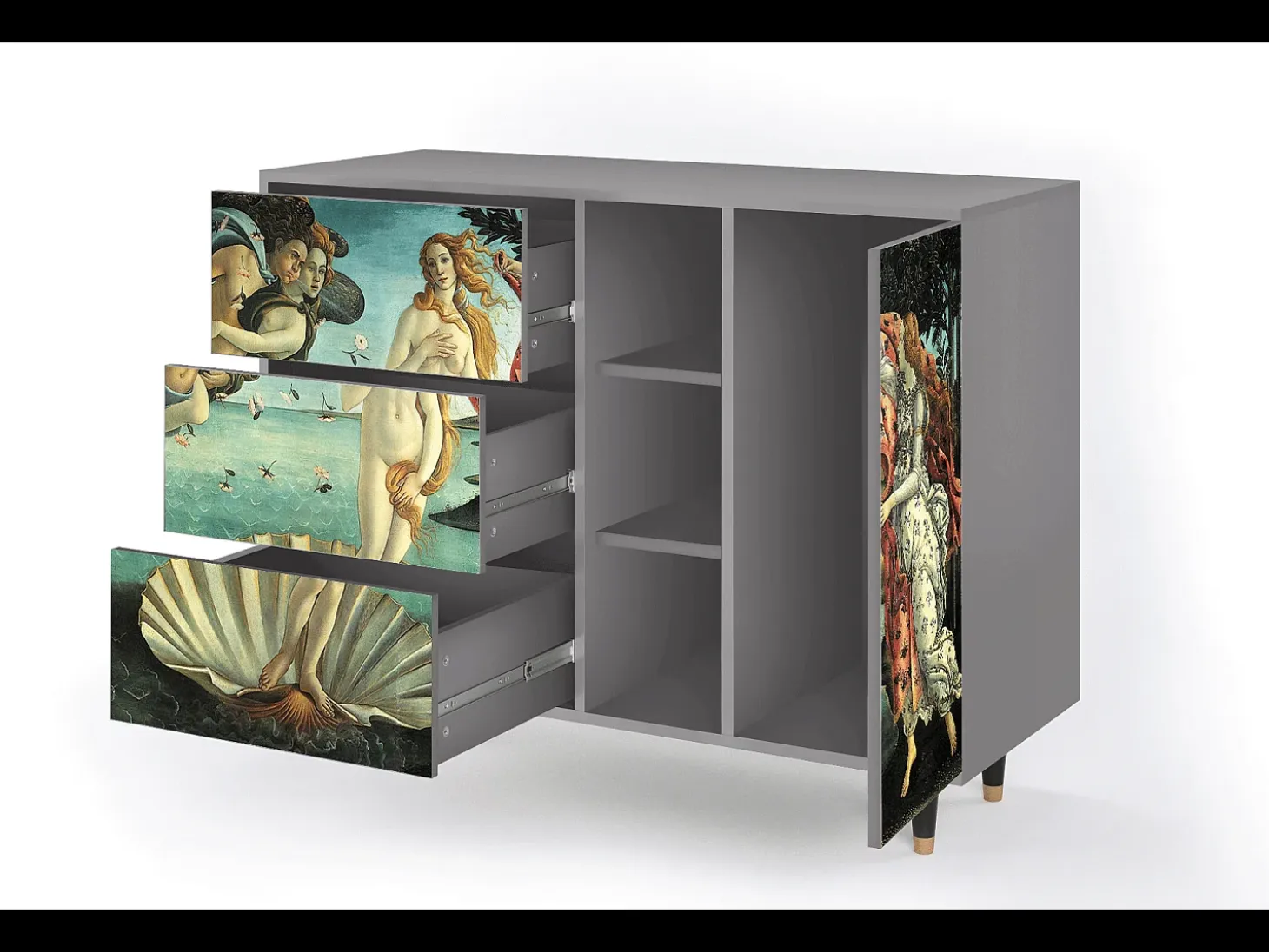 Aparador - 125x98x48 cm - BS2 - The Birth of Venus, Gris