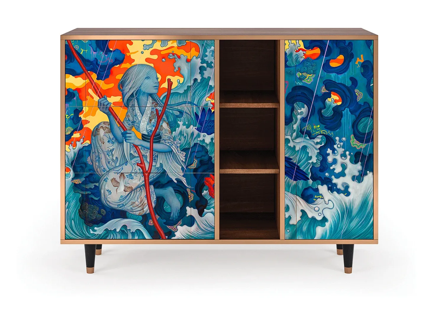 Aparador - 125x98x48 cm - BS2 - The Girl - James Jean, Nogal