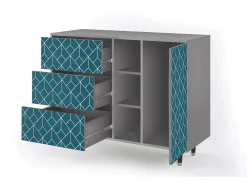 Aparador - 125x98x48 cm - BS2 - Turquoise Geometry, Gris