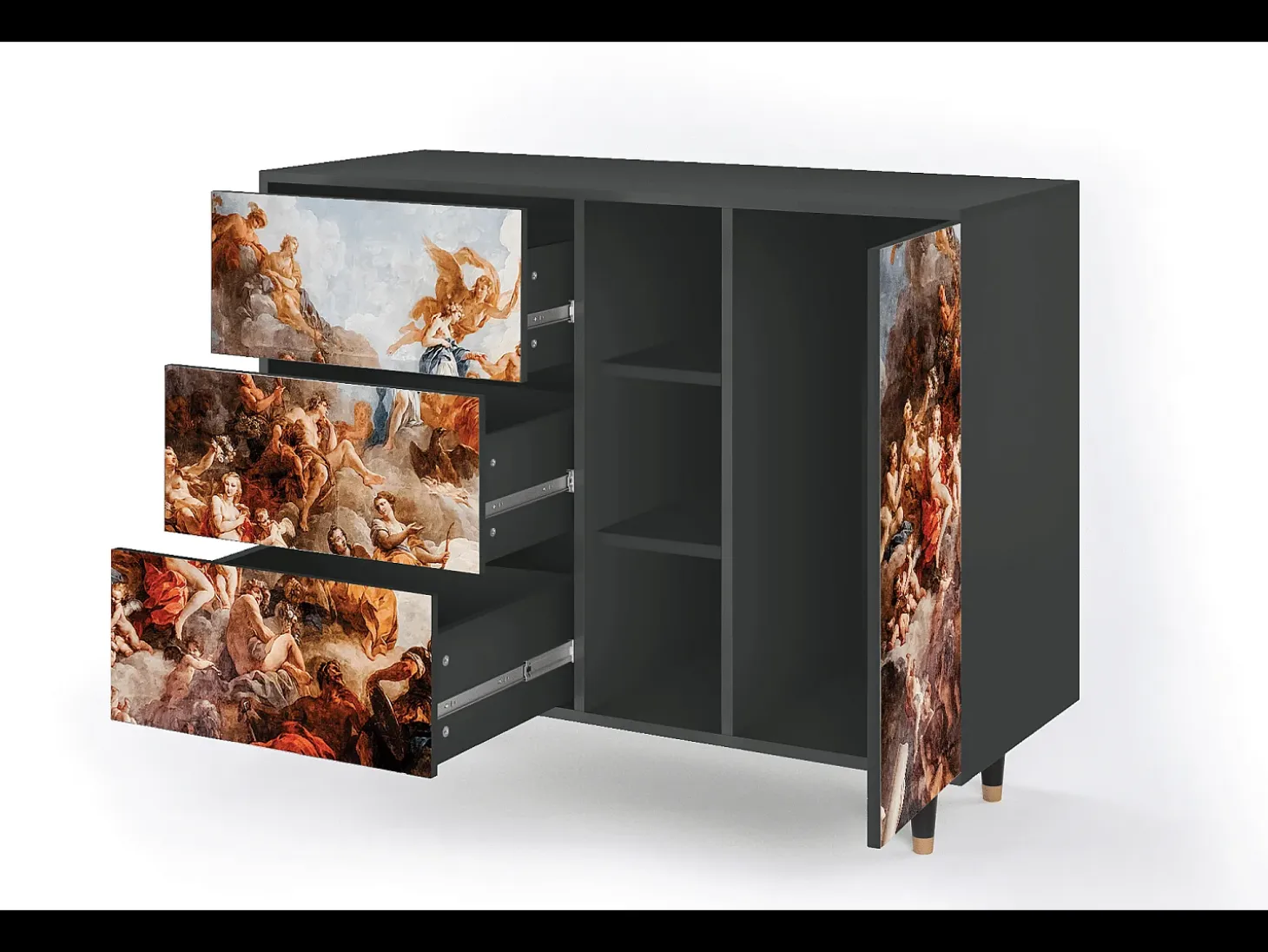 Aparador - 125x98x48 cm - BS2 - Versailles, Antracita