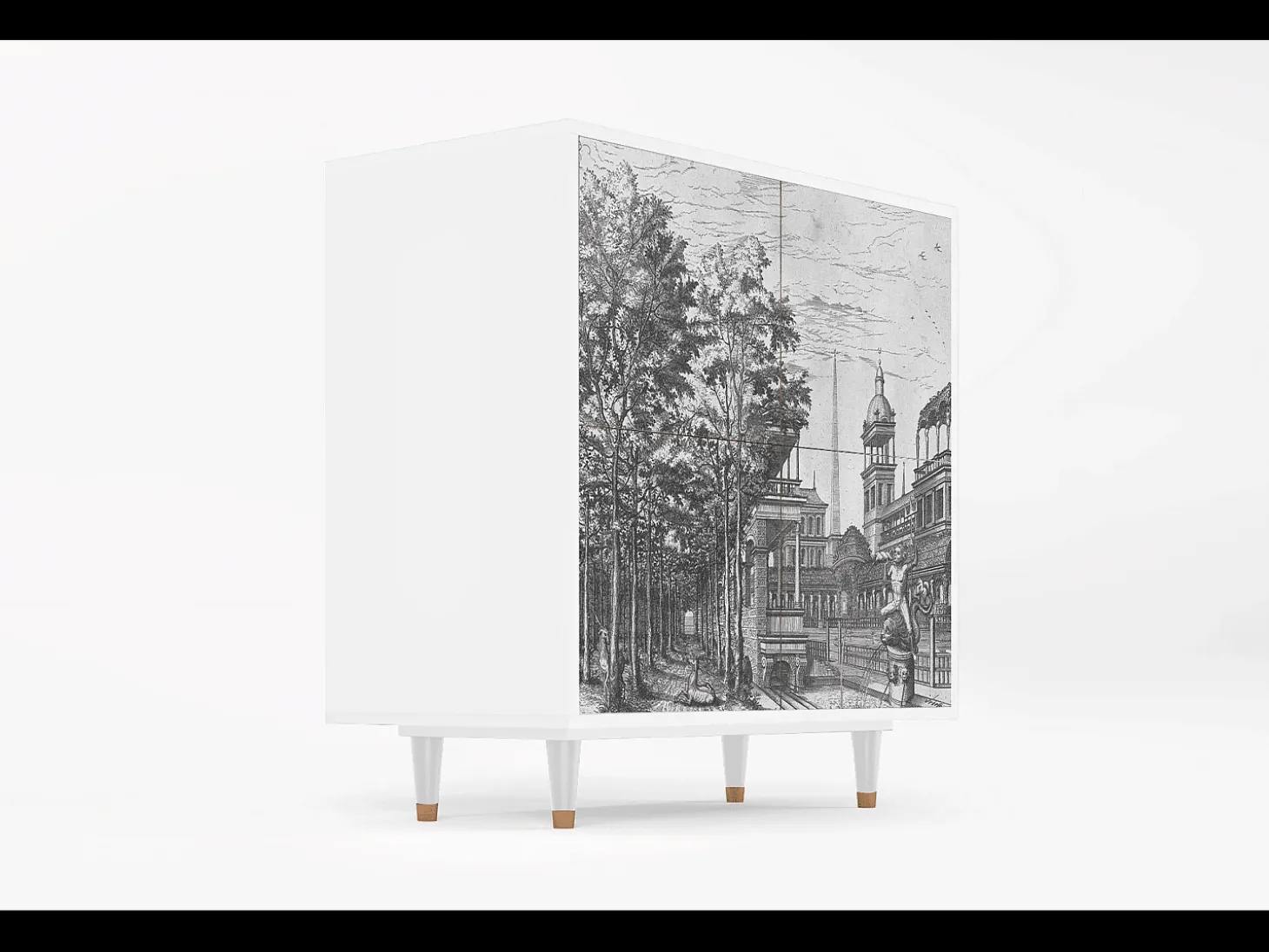 Aparador - 94x96x48 cm - BS3 - View of the Piazza, Blanco