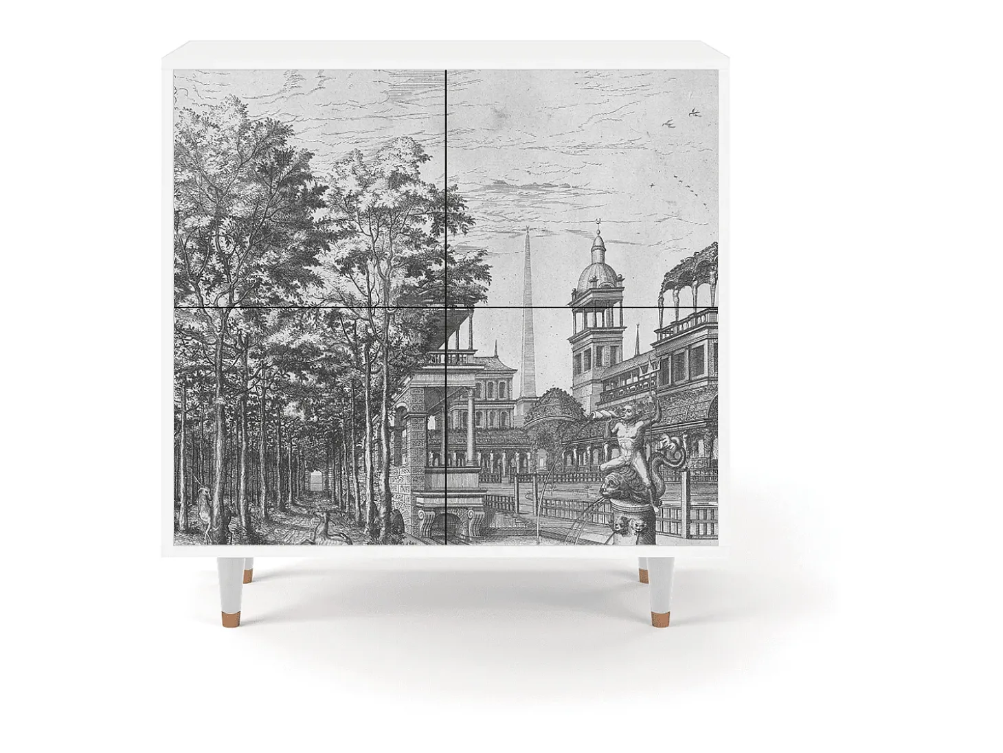 Aparador - 94x96x48 cm - BS3 - View of the Piazza, Blanco