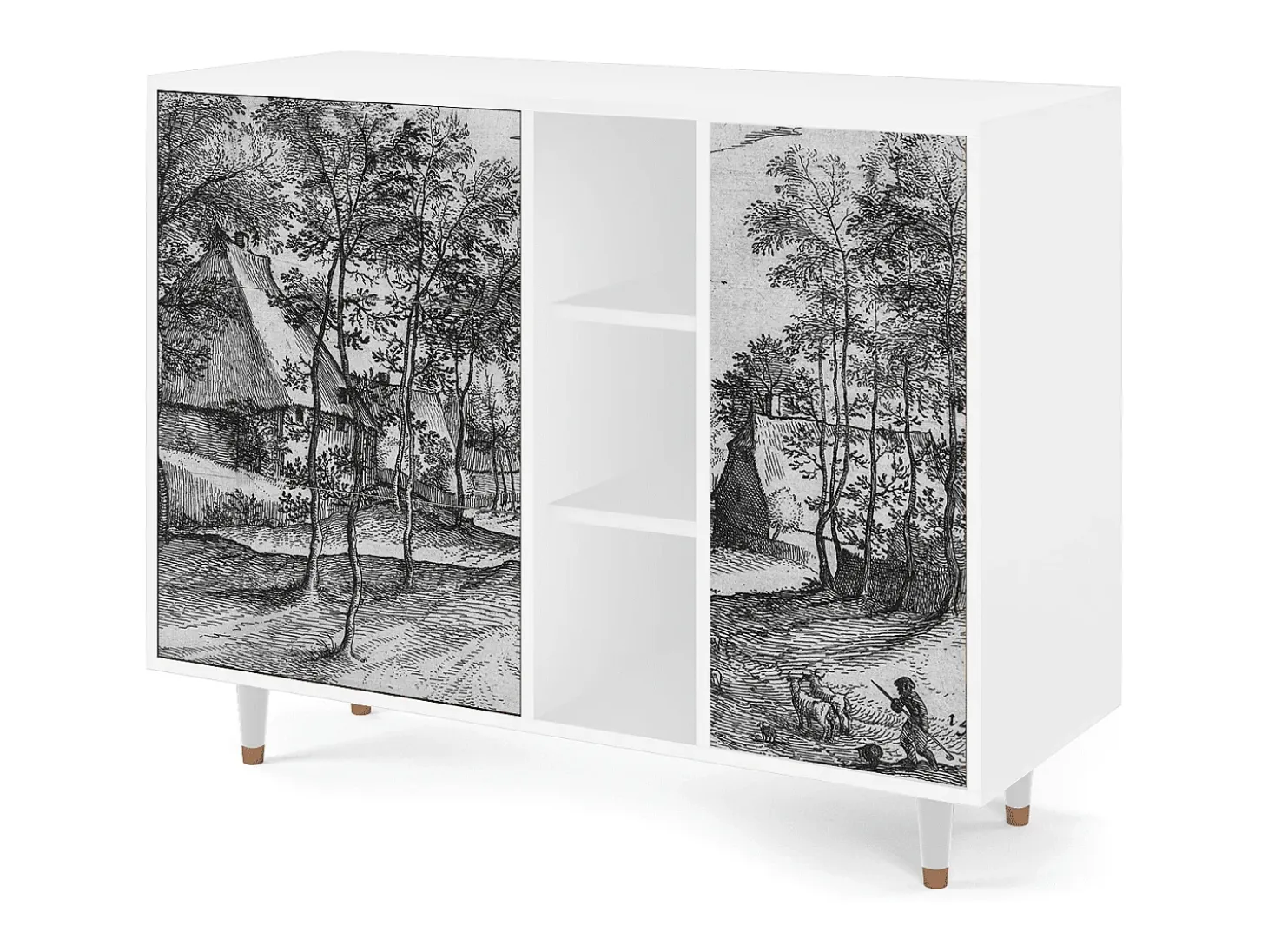 Aparador - 125x98x48 cm - BS2 - Village Road, Blanco