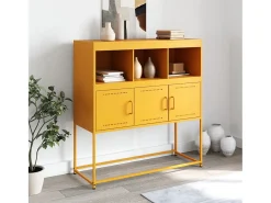 Aparador acero amarillo mostaza 100,5x39x107 cm