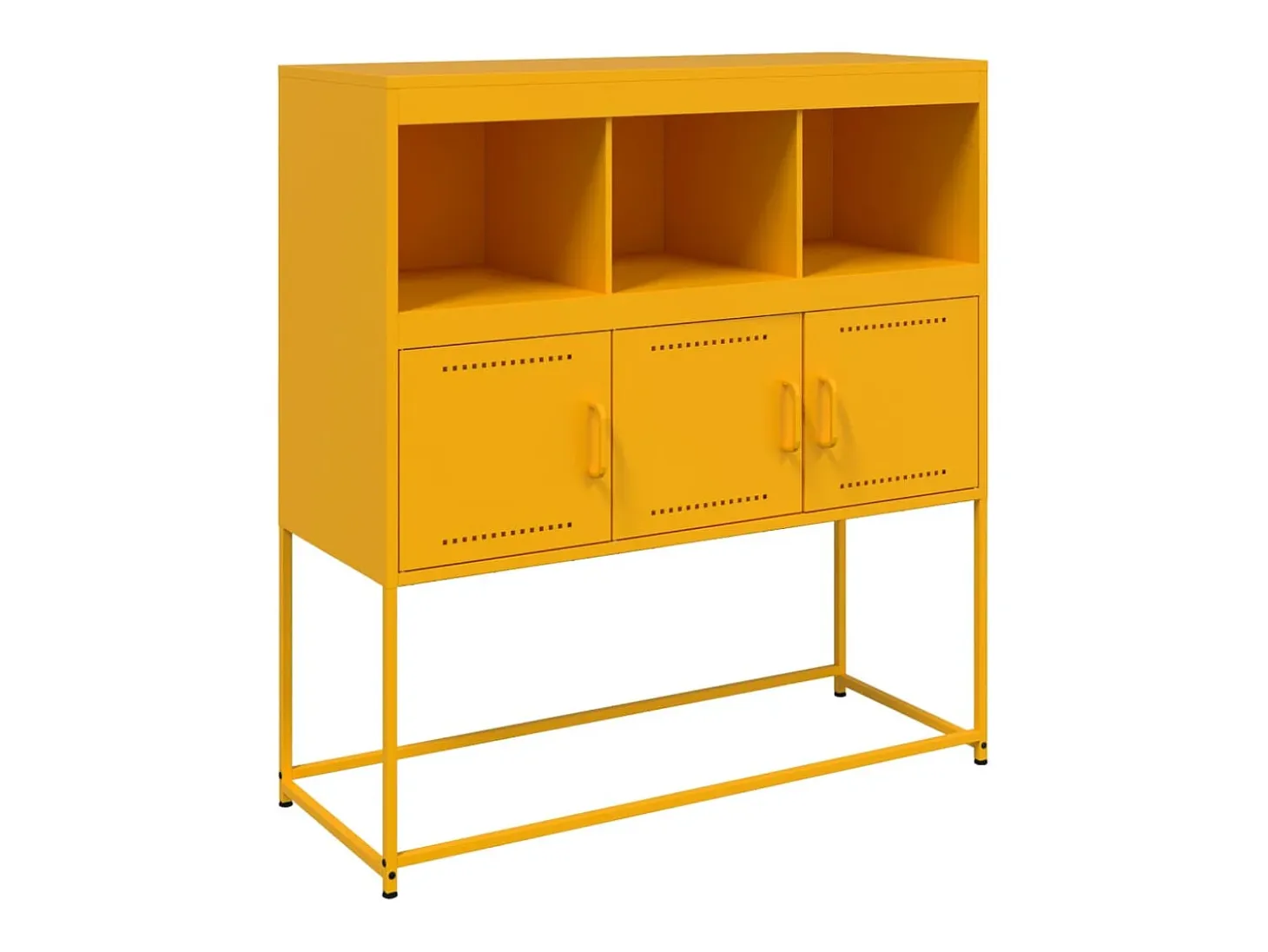 Aparador acero amarillo mostaza 100,5x39x107 cm