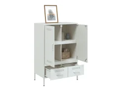 Aparador acero blanco 68x39x101,5 cm
