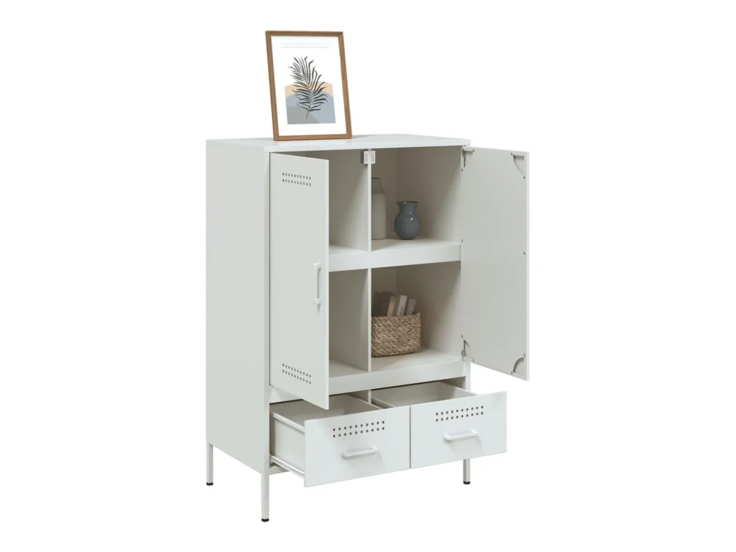 Aparador acero blanco 68x39x101,5 cm